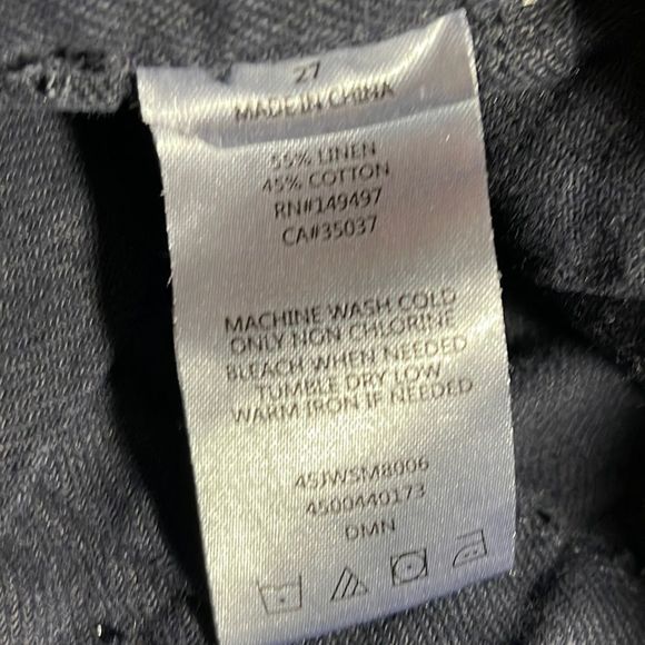 Joe’s pants Womens size 27 linen Cotton blend paper bag midnight high waisted - Picture 3 of 11